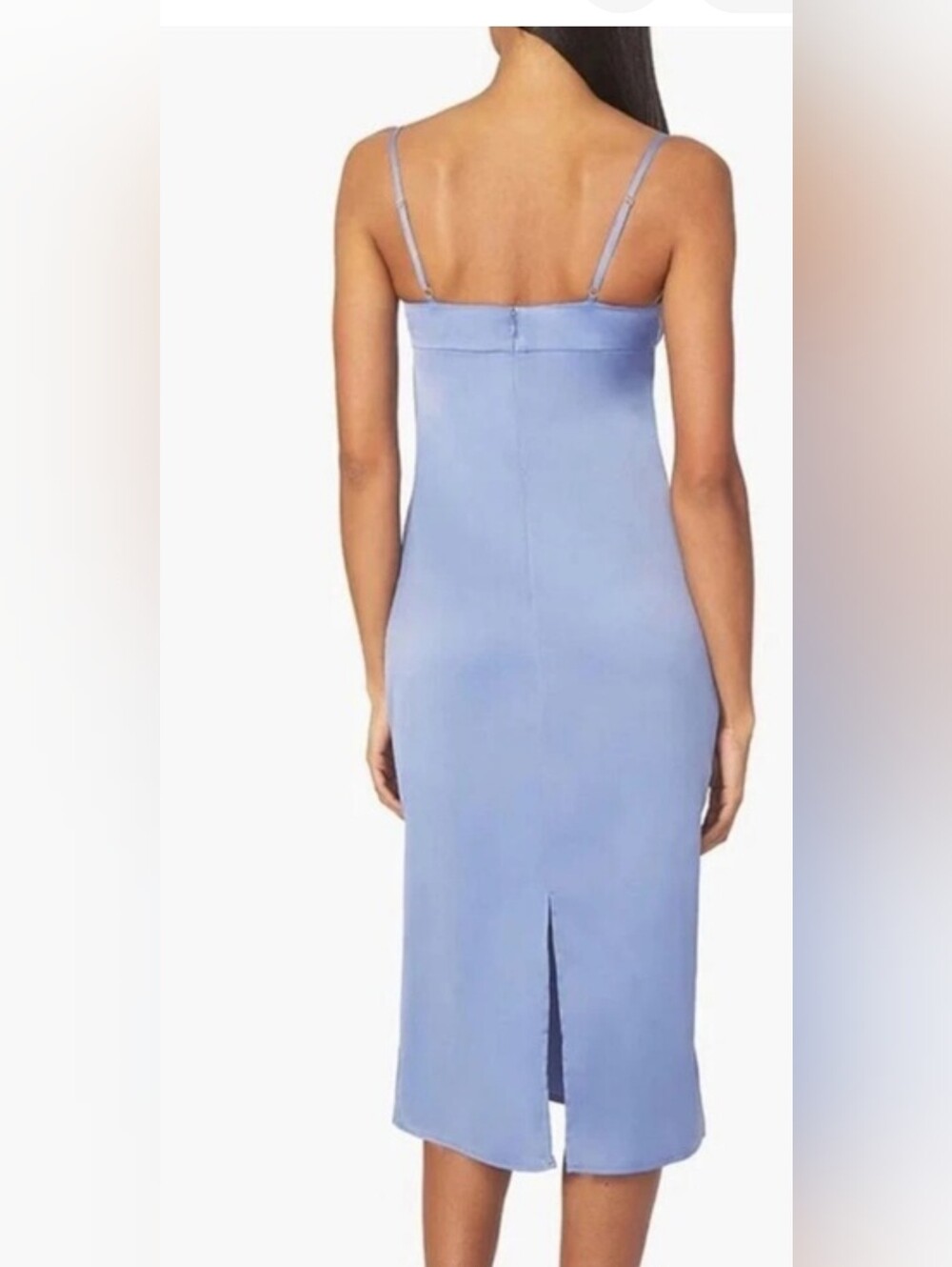 NWT WeWoreWhat Revolve Slate blue satin charmeus cowl midi dress size 6 - Picture 13 of 13